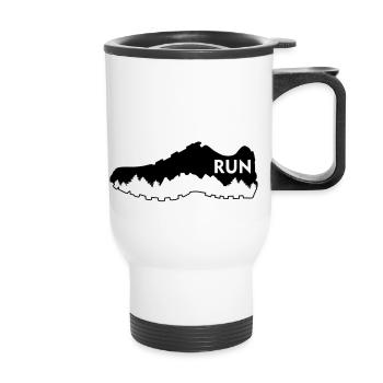 Trail running, running - Thermal mug with handle - white - Front