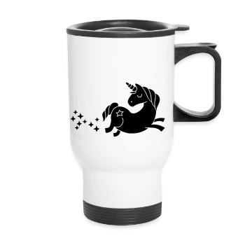 unicorn - Einhorn Sternenstaub - Thermobecher mit Tragegriff - Weiß - Vorne