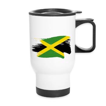 Drapeau jamaïcain Jamaïcain Jamaica Vintage - Tasse isotherme avec poignée - blanc - Devant