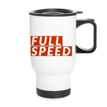 FULL SPEED Cool T-Shirt for motorists - Thermal mug with handle - white - Front