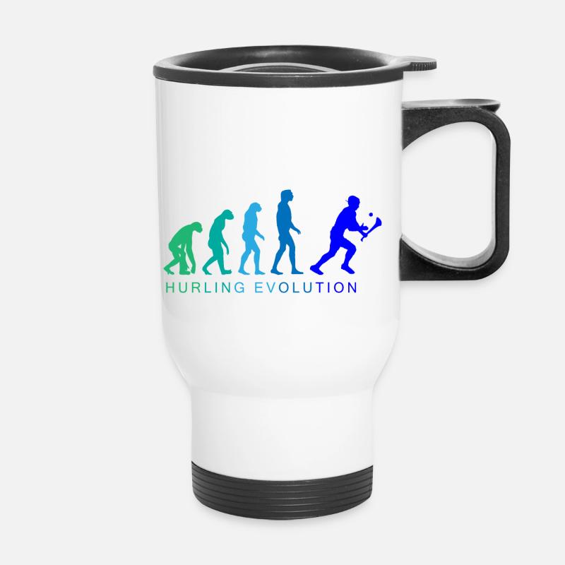 The Evolution of Hurling - Thermal mug with handle - white