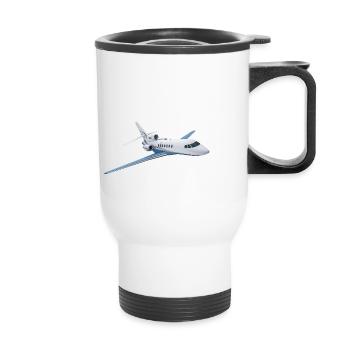 Business Jet - Thermal mug with handle - white - Front