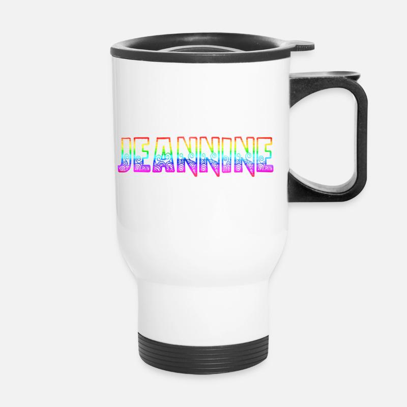 jeannine rs rainbow - Thermal mug with handle - white