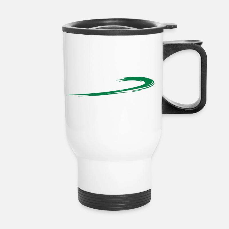 curved tail | Vector-Graphic - Thermal mug with handle - white