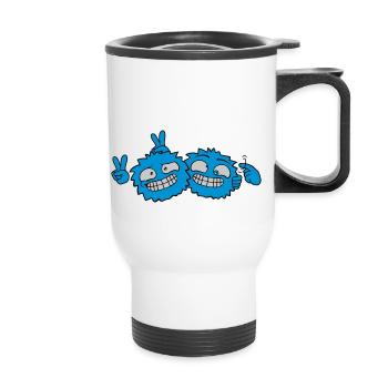 2 Crazy Friends - Thermal mug with handle - white - Front