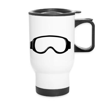 Ski goggles - Thermal mug with handle - white - Front