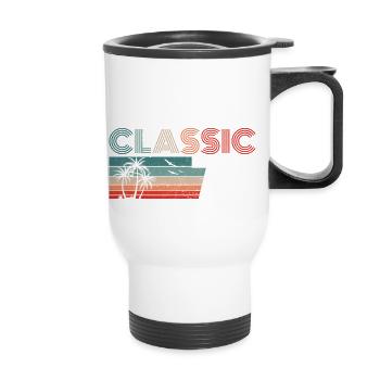 46 ans Anniversaire 2023 Classique 1977 46 Anniversaire - Tasse isotherme avec poignée - blanc - Devant