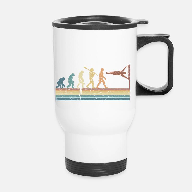 Evolution of man Calisthenics Retro Vintage - Thermobecher mit Tragegriff - Weiß