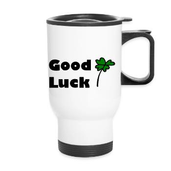 Bonne chance - Tasse isotherme avec poignée - blanc - Devant