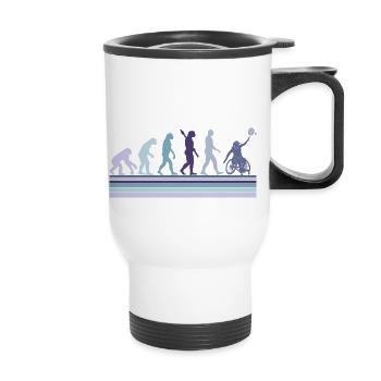 Évolution du tennis en fauteuil roulant Weelchair - Tasse isotherme avec poignée - blanc - Devant