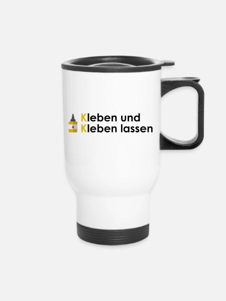 Kleben und Kleben lassen - Thermobecher mit Tragegriff - Weiß