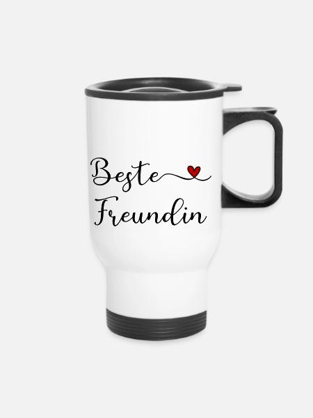 Beste Freundin - Thermobecher mit Tragegriff - Weiß