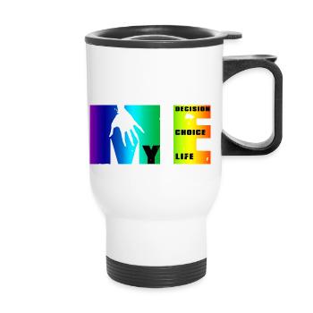 Manifesto of Me: Choice, Decision, Life - Thermal mug with handle - white - Front
