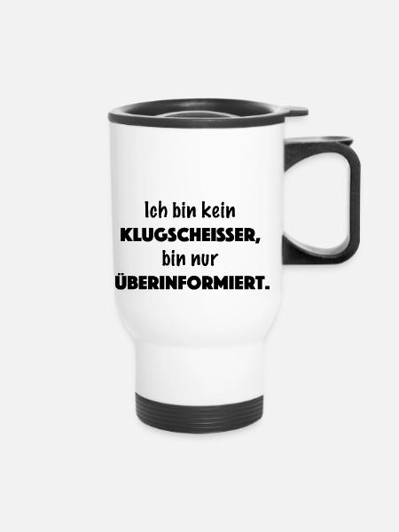Ich bin kein Klugscheißer - Thermobecher mit Tragegriff - Weiß