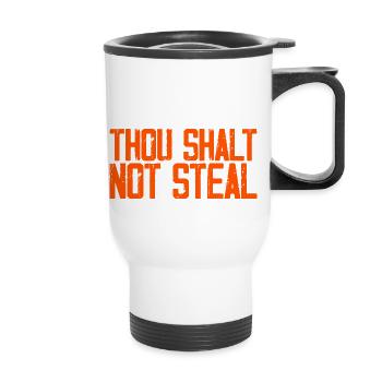 Tu ne voleras point 3 - Tasse isotherme avec poignée - blanc - Devant