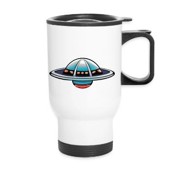 Flying saucer - Thermal mug with handle - white - Front
