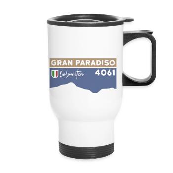 Guide d’escalade du Grand Paradis Ski Tour High Tour - Tasse isotherme avec poignée - blanc - Devant