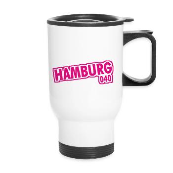 Hambourg - 040 - Ville hanséatique - Alster - Elbe - Tasse isotherme avec poignée - blanc - Devant