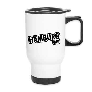 Hambourg - 040 - Ville hanséatique - Alster - Elbe - Tasse isotherme avec poignée - blanc - Devant