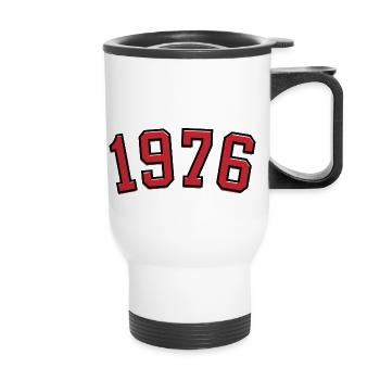 Sport year of birth 1976 - Thermal mug with handle - white - Front