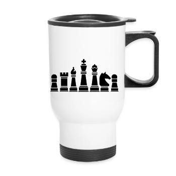 Chess pieces - Thermal mug with handle - white - Front