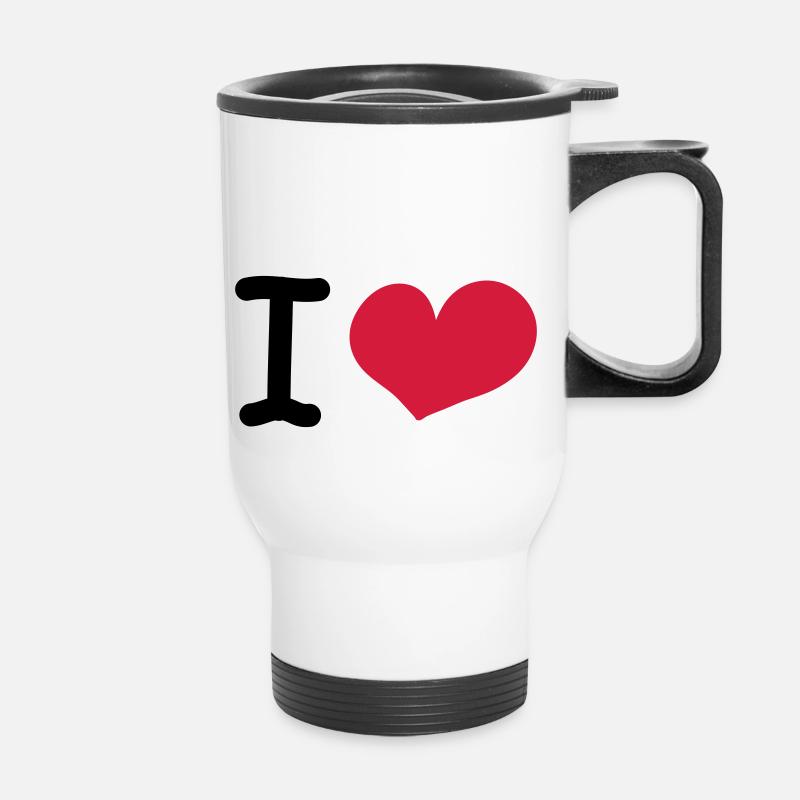 i love - Thermobecher mit Tragegriff - Weiß