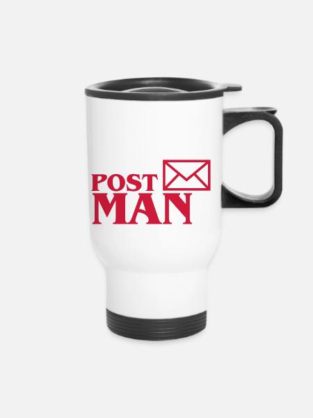 Post Man - Thermobecher mit Tragegriff - Weiß