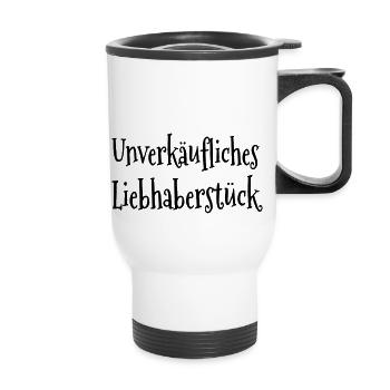 Unverkäufliches Liebhaberstück - Thermobecher mit Tragegriff - Weiß - Vorne