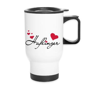 Haflinger Love - Thermobecher mit Tragegriff - Weiß - Vorne