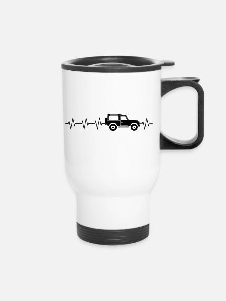 Defender-Heartbeat - Thermobecher mit Tragegriff - Weiß