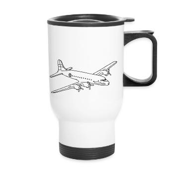 Flugzeug - Thermobecher mit Tragegriff - Weiß - Vorne