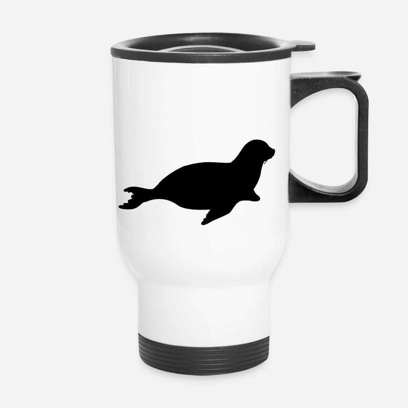 seal animal - Thermobecher mit Tragegriff - Weiß