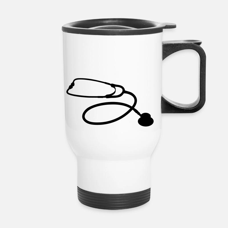 stethoscope doctor profession - Thermal mug with handle - white