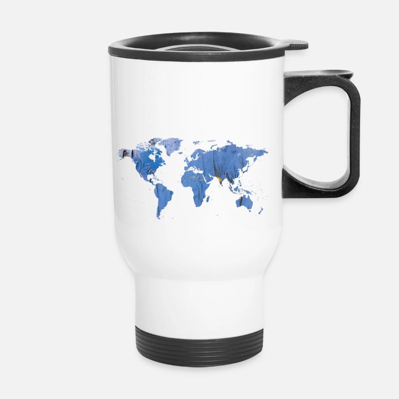 map of the world world map - Thermal mug with handle - white