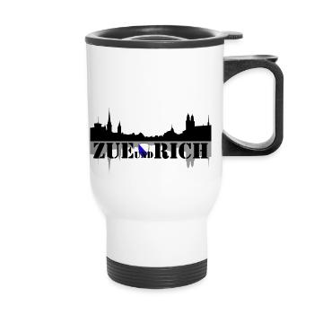 zue und rich - Thermobecher mit Tragegriff - Weiß - Vorne