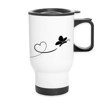 schmetterling - Tasse isotherme avec poignée - blanc - Devant