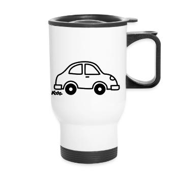 Auto - Thermobecher mit Tragegriff - Weiß - Vorne