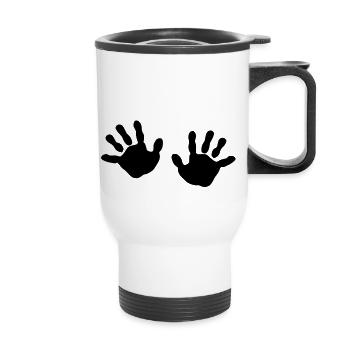 Bébé mains - Tasse isotherme avec poignée - blanc - Devant