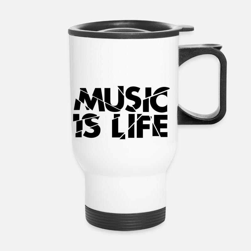 musicislifebreak - Thermal mug with handle - white