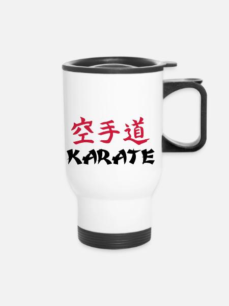 Karate - Thermobecher mit Tragegriff - Weiß