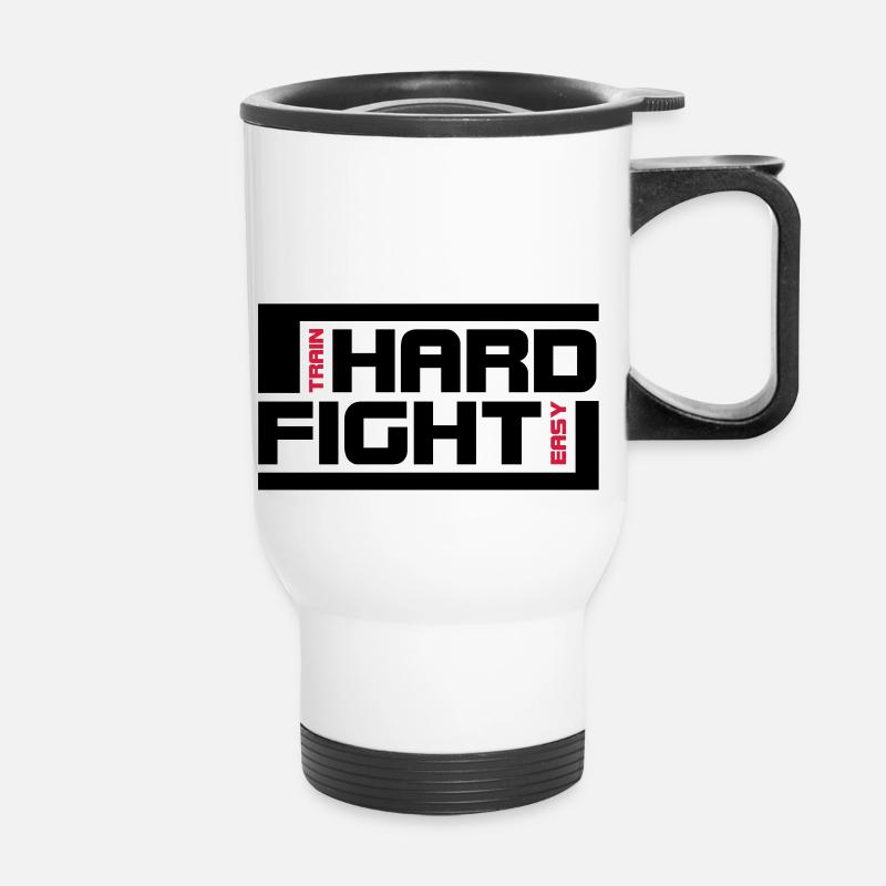 hard fight - Thermobecher mit Tragegriff - Weiß