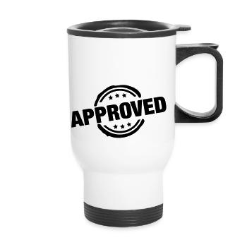 approved_stamp_tk1 - Tasse isotherme avec poignée - blanc - Devant
