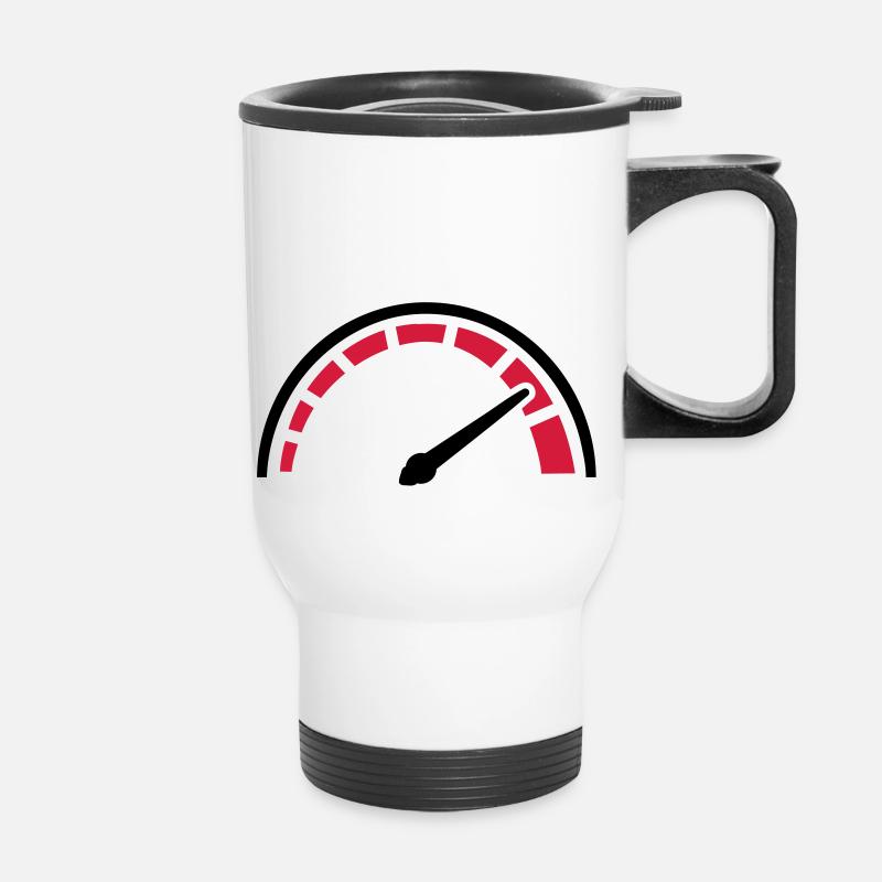 Compteur vitesse - Tasse isotherme avec poignée - blanc