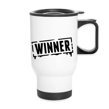 winner_stamp_grunge_g1 - Tasse isotherme avec poignée - blanc - Devant