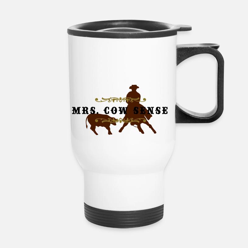 mrs_cowsense_neu - Thermobecher mit Tragegriff - Weiß