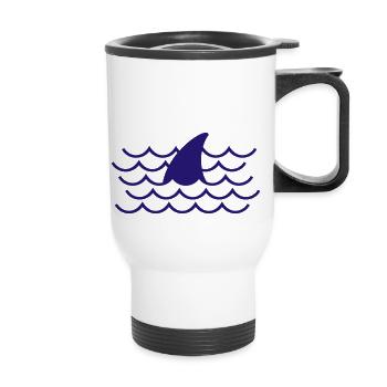 Shark fin - Thermal mug with handle - white - Front