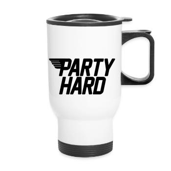 party hard - Thermal mug with handle - white - Front