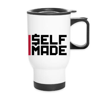balken logo riche self made man millionaer argent ve - Tasse isotherme avec poignée - blanc - Devant
