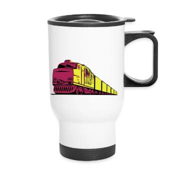 Ferroviaire fret locomotive - Tasse isotherme avec poignée - blanc - Devant