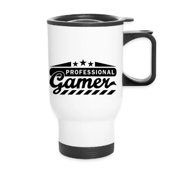 Pro Gamer (lettrage) - Tasse isotherme avec poignée - blanc - Devant